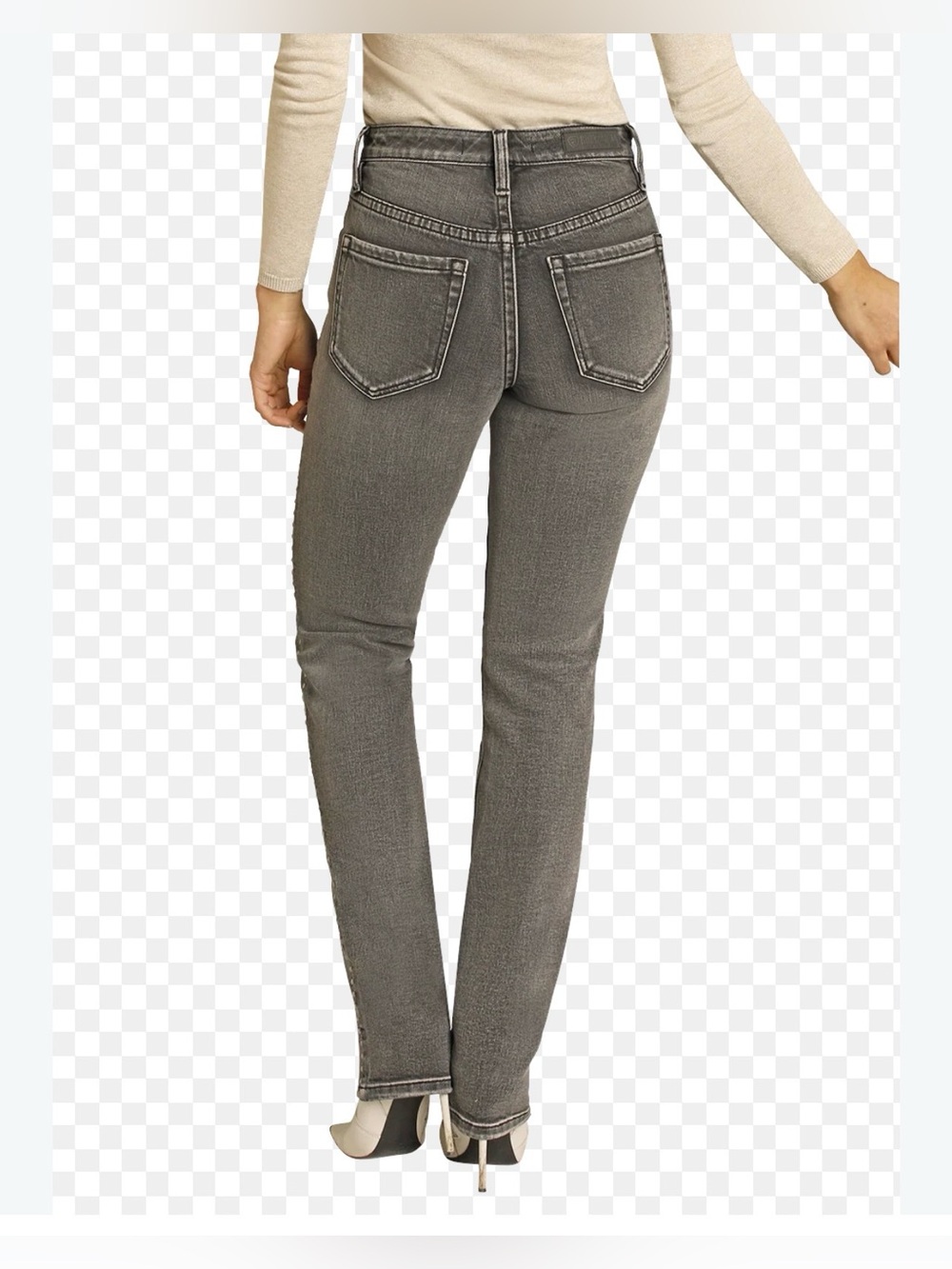 Express Women's Straight Leg Jeans - Gray Wash